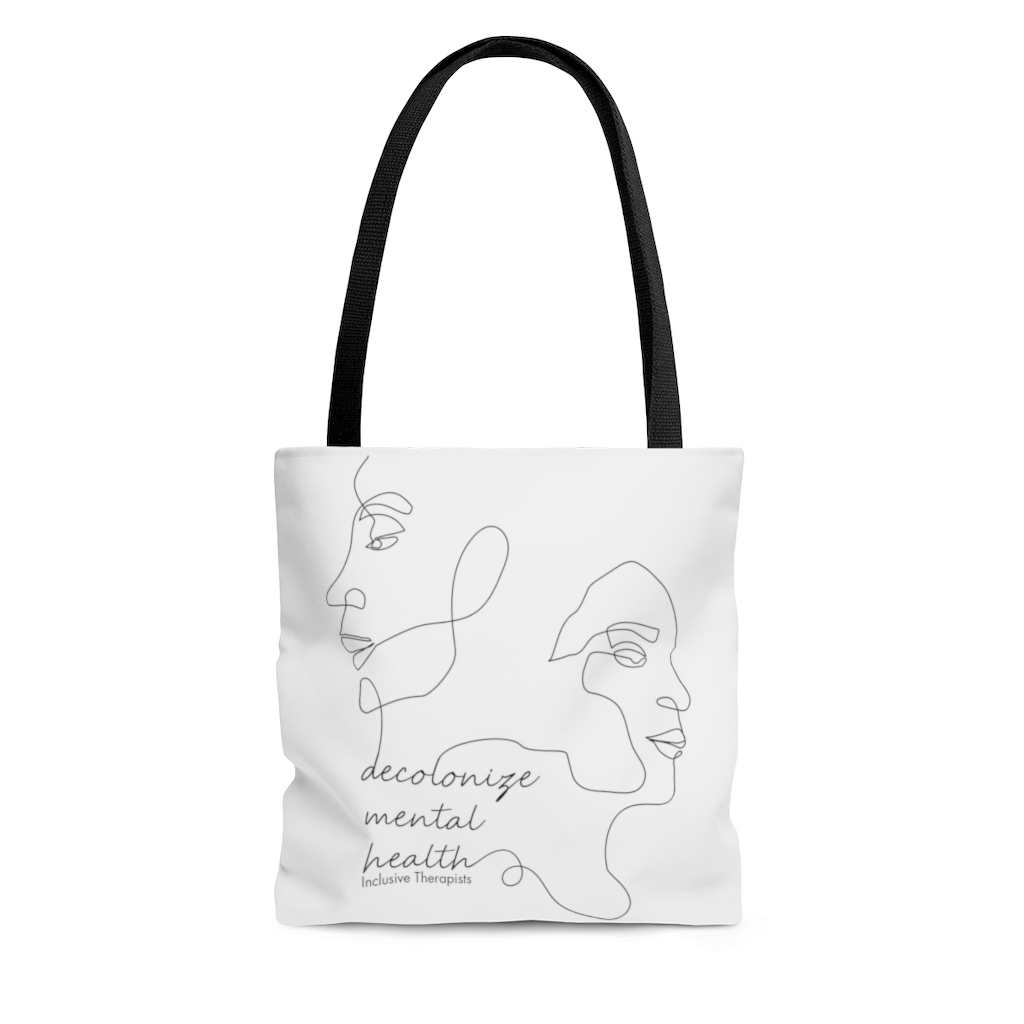 Decolonize Mental Health Line Drawing Tote Bag | Inclusive